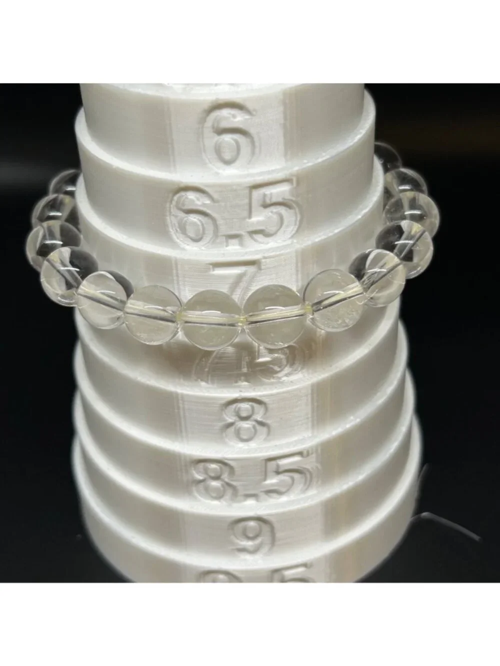 Natural Quartz Crystal Bracelet Beaded Healing Clarity Minimalist READ 6.5
